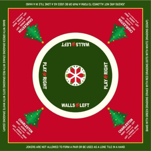Mahjong Mat with Rules(32.6"x32.6") Christmas Trees