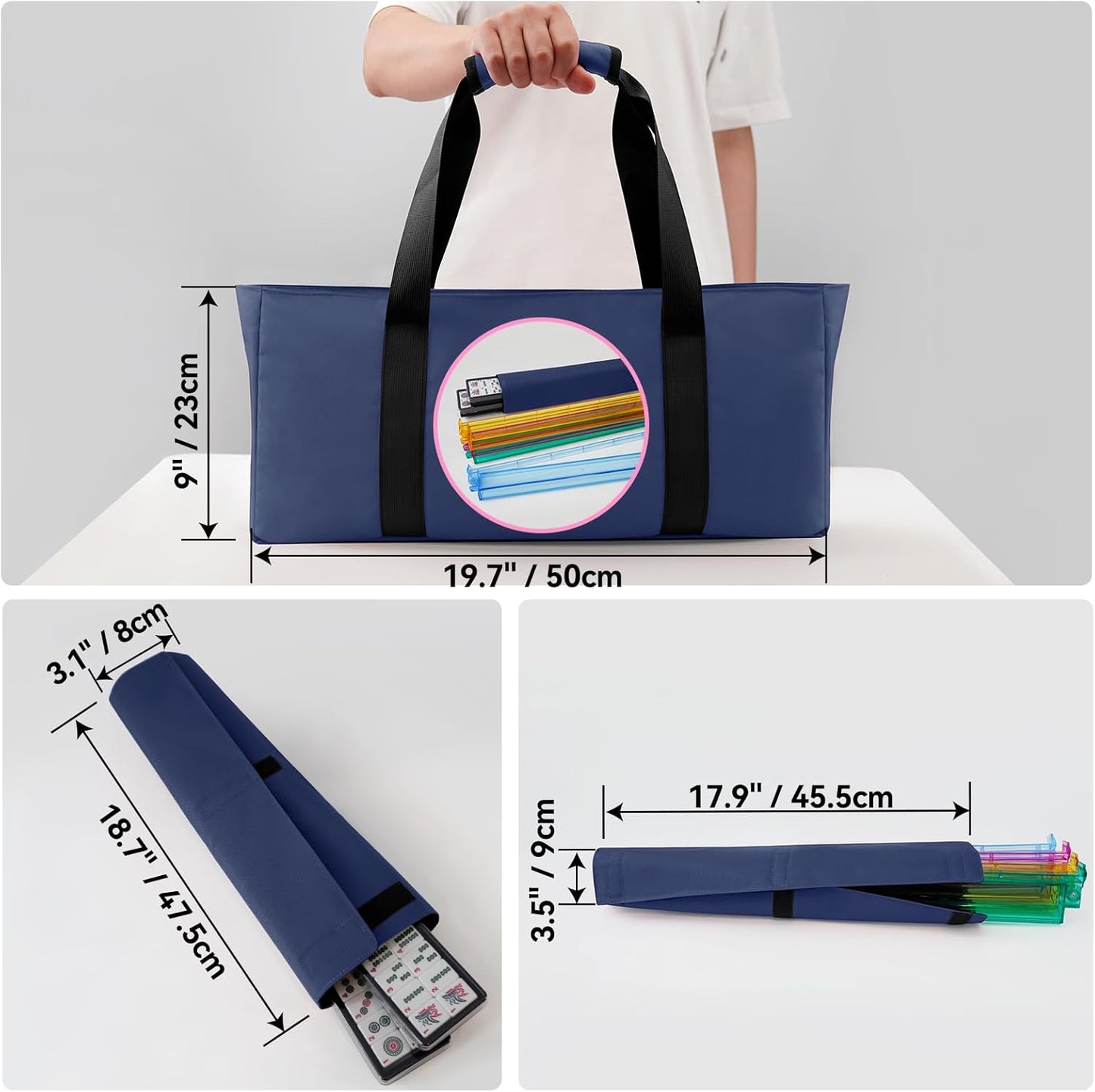 American Mahjong Game Set with Blue Carrying Bag