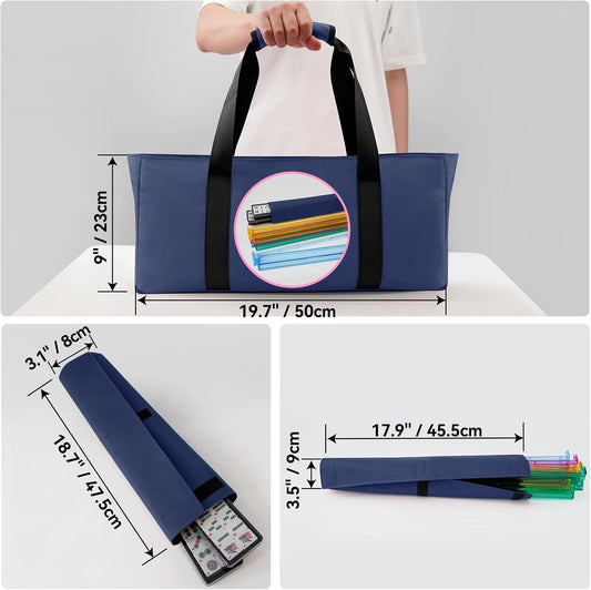 American Mahjong Game Set with Blue Carrying Bag