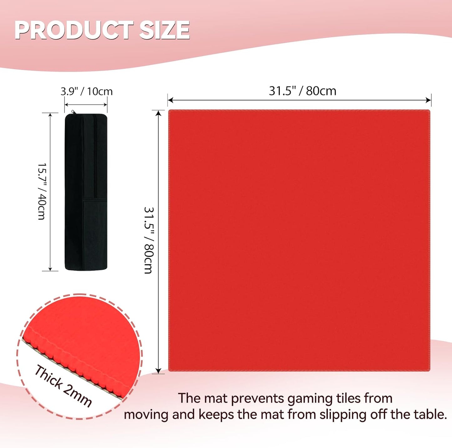 Red Mahjong Mat