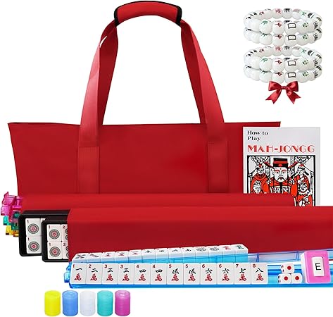 American Mahjong Game Set with Red Carrying Bag