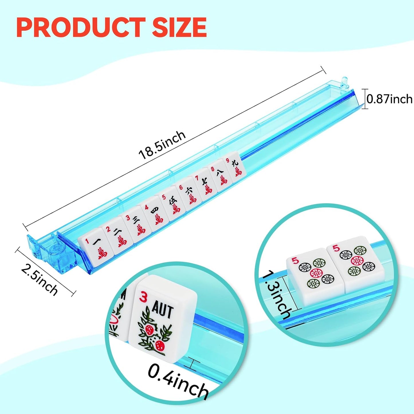 4pc Mahjong Racks with Pushers, 18''Multi-Color Acrylic
