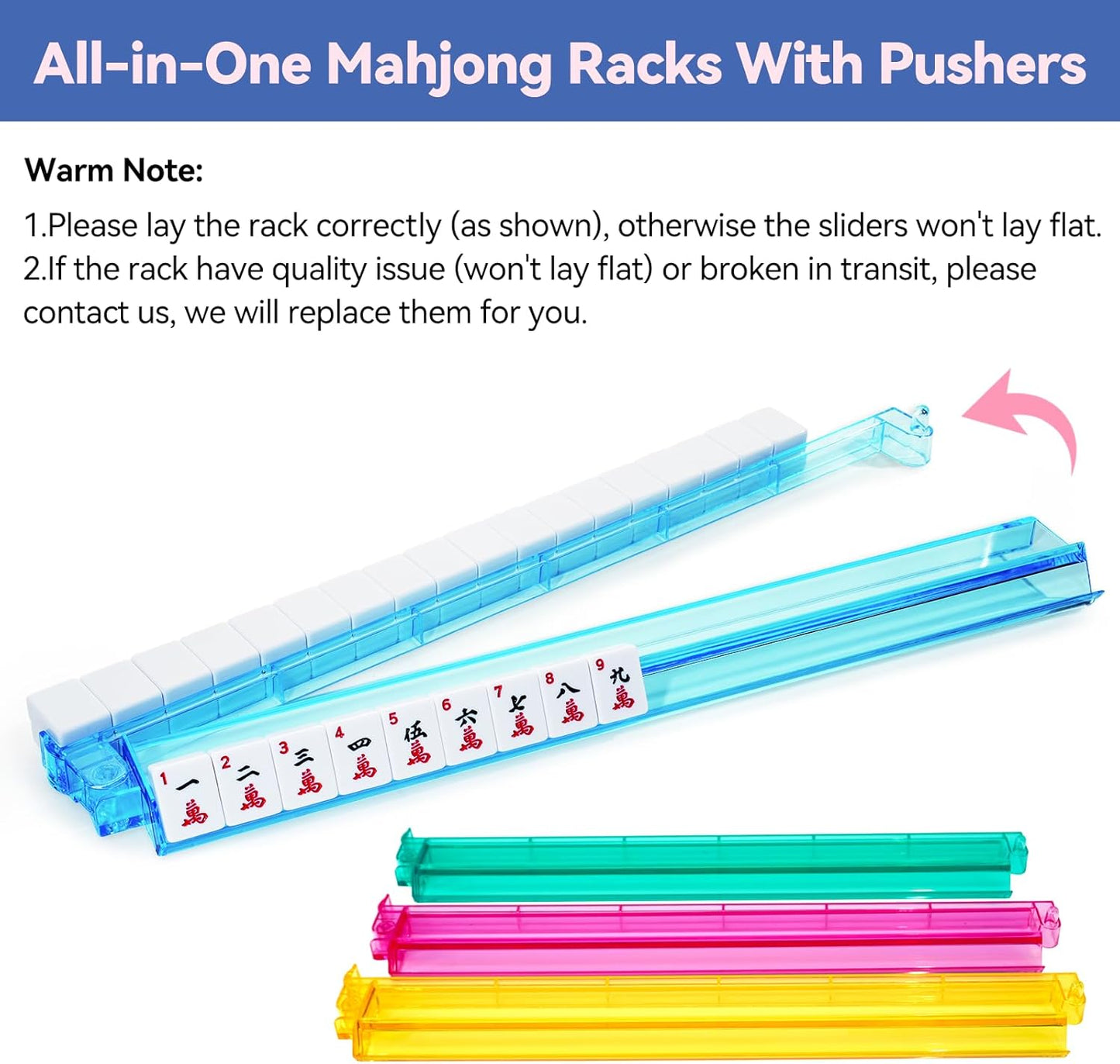 American Mahjong Game Set with Pink Carrying Bag