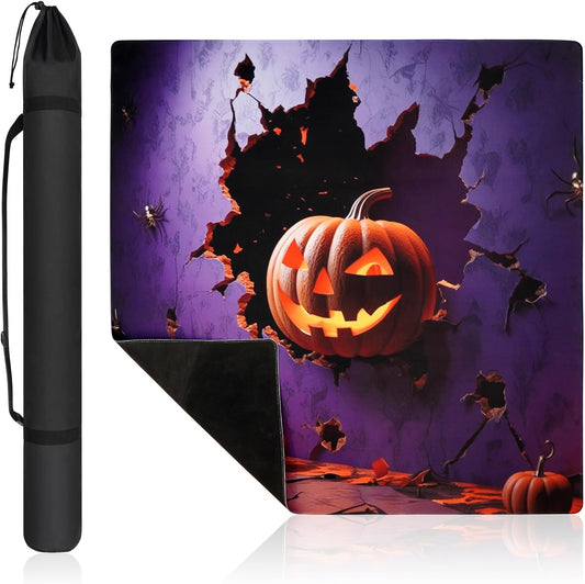 Mahjong Mat (32.6"x32.6") Halloween Pumpkin