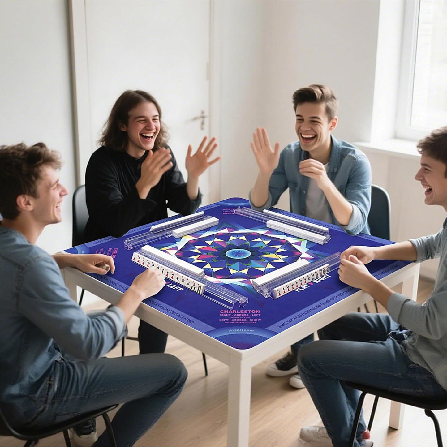 Mahjong Mat with Rules (32.6"x32.6") 3D Spotlight