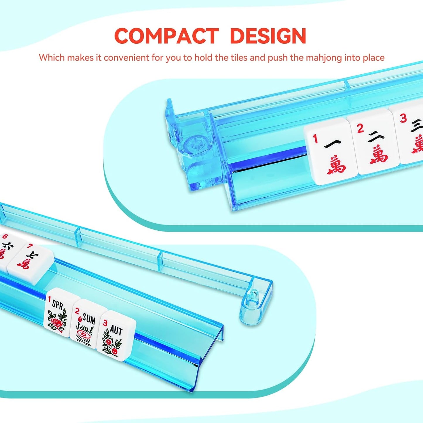 4pc Mahjong Racks with Pushers, 18''Multi-Color Acrylic