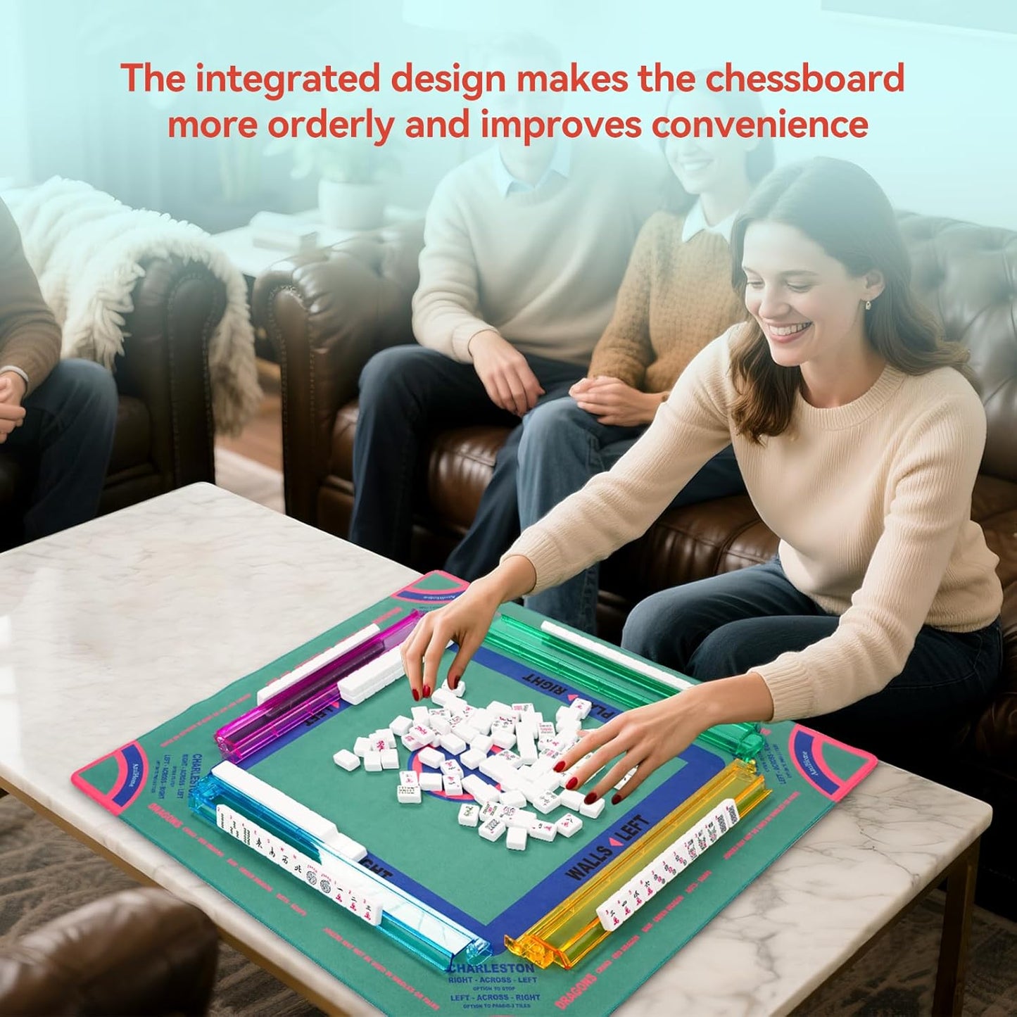 4pc Mahjong Racks with Pushers, 18''Multi-Color Acrylic
