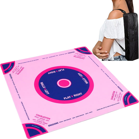 Mahjong Mat with Carrying Bag, 31.5"X31.5"Pink