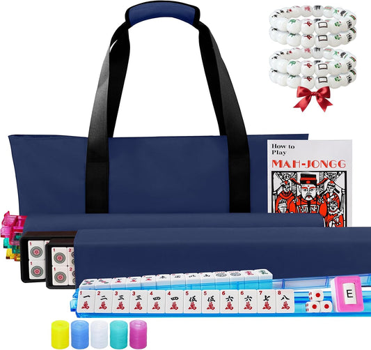 American Mahjong Game Set with Blue Carrying Bag