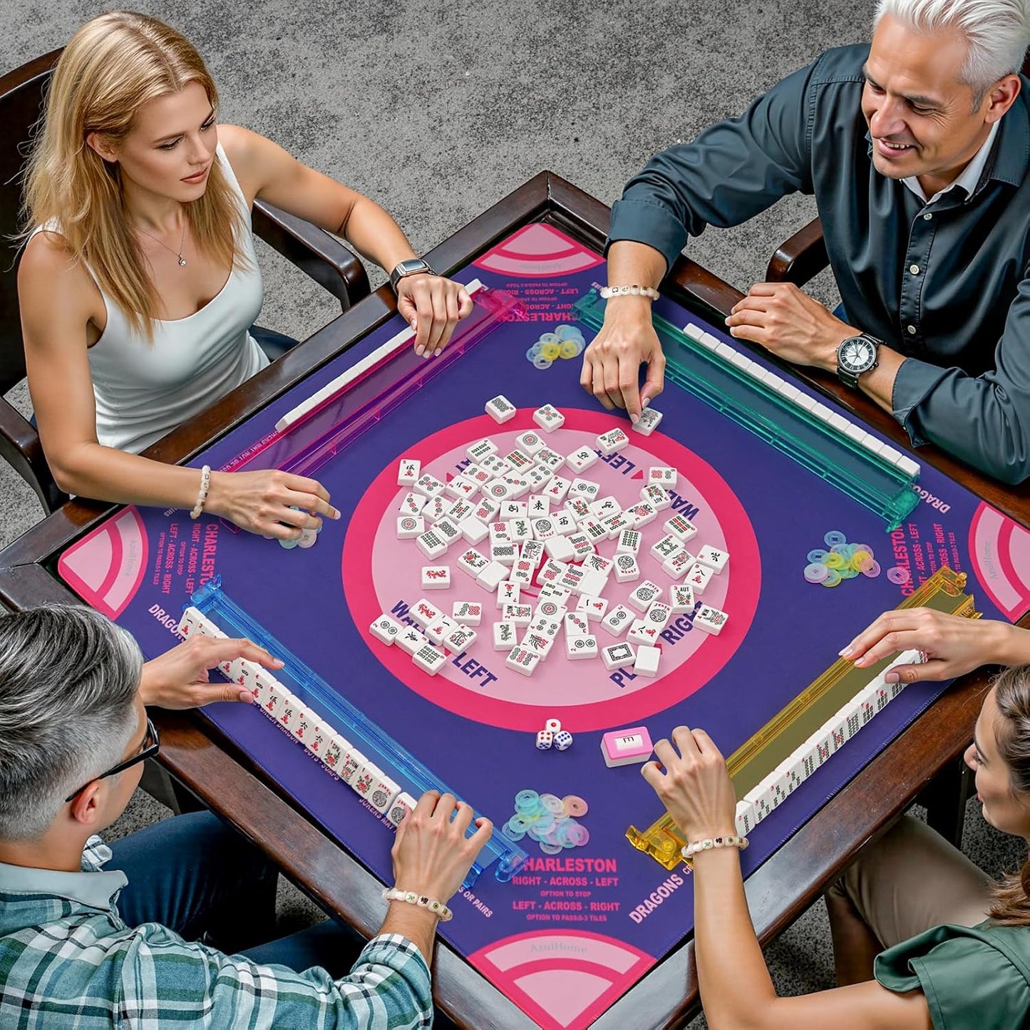 American Mahjong Game Set with Red Carrying Bag