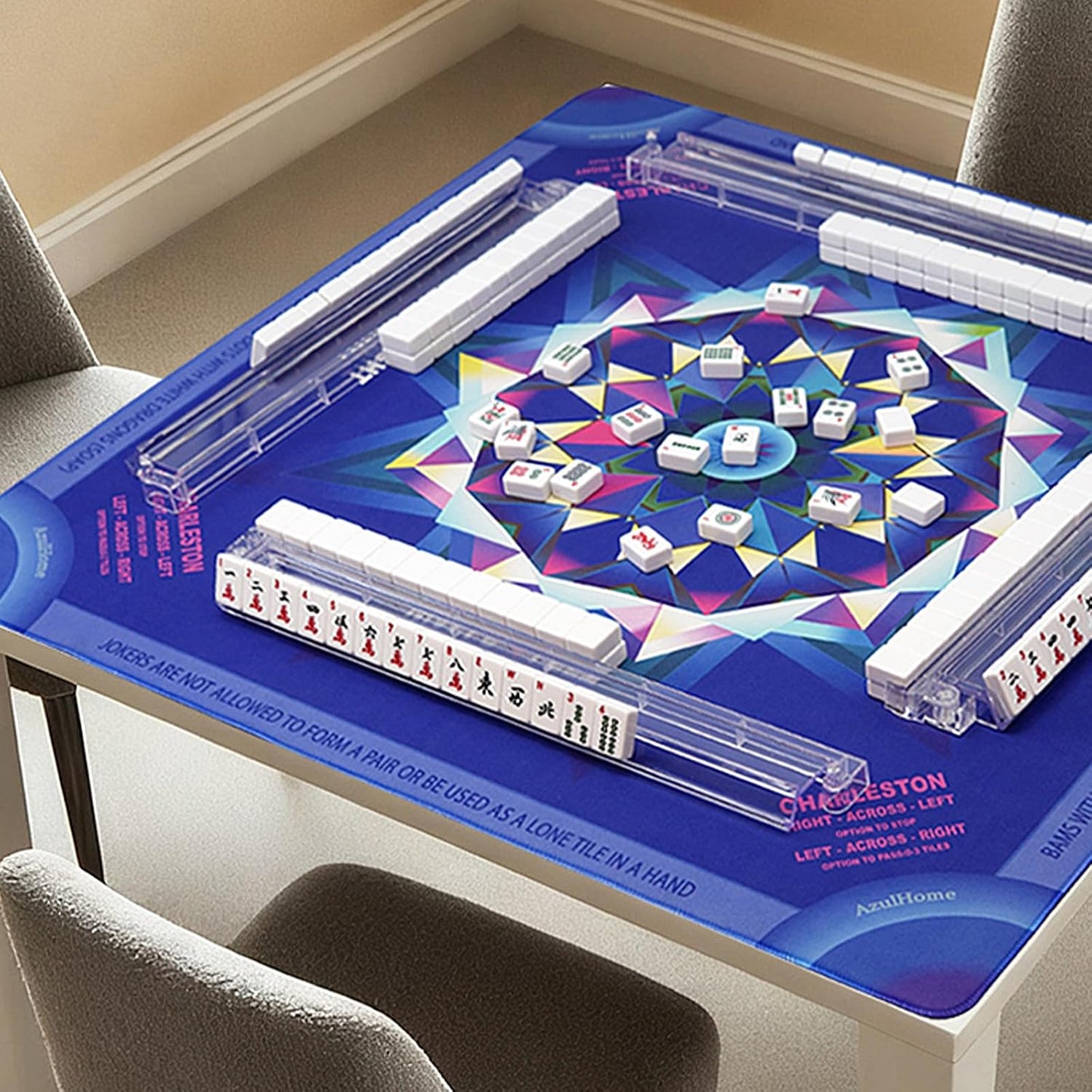 Mahjong Mat with Rules (32.6"x32.6") 3D Spotlight