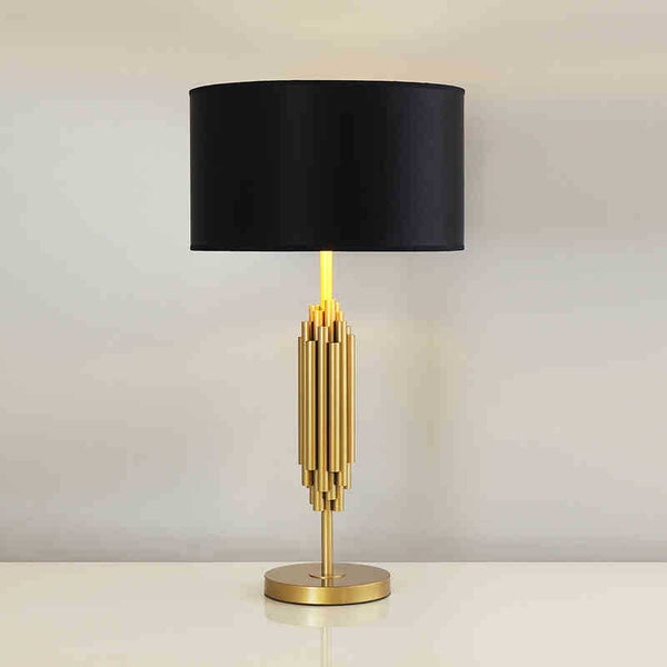 Table Lamp golden Iron and Fabric