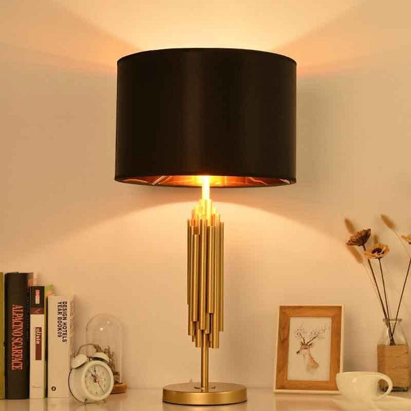 Table Lamp golden Iron and Fabric