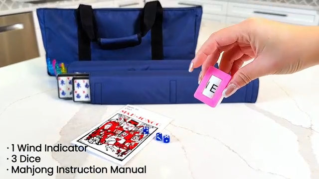 American Mahjong Game Set with Blue Carrying Bag